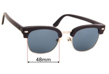 Sunglass Fix Replacement Lenses for Kate Kate Wood Ibiza - 48mm Wide
